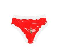 TIANXIAOQWE Sissy Short à volants verrouillable en PVC pour homme - Lingerie pour cosplay, Halloween, fête en boîte, Rouge, XS