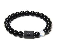 TIANXIAOQWE Un bracelet élastique de 19 cm avec 12 pierres d'agate naturelle pour homme et femme, Pierre Bois, Cristal