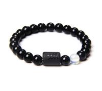 TIANXIAOQWE Un bracelet élastique de 19 cm avec 12 pierres d'agate naturelle pour homme et femme, Pierre Bois, Cristal