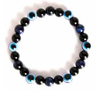 TIANXIAOQWE Un bracelet en hématite en pierre naturelle de 19 cm pour homme et femme, Pierre Bois, Cristal