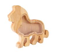 TIANXIE Tirelire en Bois D'épargne Tirelires Personnalisée en Forme d'animal Original Adaptée Aux Garçons Filles Adultes Compteur Tirelire C'est Aussi Une Décoration Créative pour La Maison,Lion