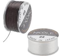 Tianyi-0.1 Mm Fil De Perle De Rocaille En Nylon 100 Verges Noir Blanc Bracelet Cordon Fil De Perles Fil À Coudre Invisible Fil Tressé En Nylon Pour La Couture Du Cuir Perles Fabrication De Bracelet