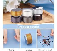 Tianyi-0.1mm Corde En Nylon, 92m Fil De Perles En Nylon Blanc Fil De Perles De Rocaille Bracelet Fil De Perles Fil À Coudre Pour Couture En Cuir Perles Bijoux Bracelets Fabrication