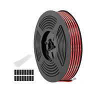 TIANYI-0,32mm²(22AWG) Câble silicone appairé rouge et noir(Ø extérieur:1,7mmx3,4mm),15m,flexible haute température,cuivre étamé pour bandes LED,applications 12V/24V DC,projets électriques et DIY