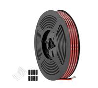 TIANYI-0,32mm²(22AWG) Câble silicone appairé rouge et noir(Ø extérieur:1,7mmx3,4mm),5m,flexible haute température,cuivre étamé pour bandes LED,applications 12V/24V DC,projets électriques et DIY