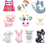 Tianyi-1 Boîte De 10 Perles En Silicone En Forme D'animal - Perles Focales En Silicone - Animaux Mignons - Oiseau De Dessin Animé - Grosses Perles D'espacement En Caoutchouc Souple Et Ample Pour Po