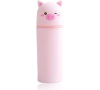 Tianyi-1 Pièce Kawaii Étui École 2 En 1 En Silicone Souple, 18.5 * 6.5 Cm Porte-Stylos De Table, Thème Animaux Trousse Pour Legami Stylo Fermeture À Glissière, Crayons Crayons Stylos (Porcin)
