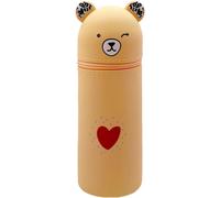 Tianyi-1 Pièce Kawaii Étui École 2 En 1 En Silicone Souple, 18.5 * 6.5 Cm Porte-Stylos De Table, Thème Animaux Trousse Pour Legami Stylo Fermeture À Glissière, Crayons Crayons Stylos(Ours,F)