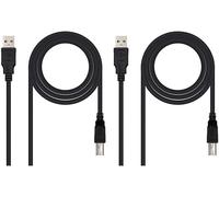 TIANYI-10.01.0102-BK - Câble d'imprimante USB 2.0, mâle-mâle, Noir, 1mts (Lot de 2)