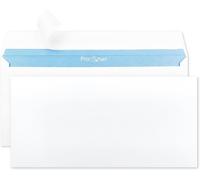 Tianyi-100 Enveloppes Commerciales Longues Dl 110 X 220 Mm 90g Enveloppes Postales Adhésives Avec Impression Intérieure Bleue Sans Fenêtre Enveloppe Blanche Pour Bureau Lettres Factures Documents