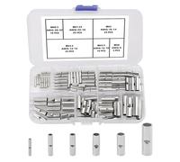 TIANYI-100 Pièces 6 Types Cosses Électriques a Sertir Bout à Bout Non Isolées, Terminaison de Sertissage de Câble de Virole Sans Soudure, Virole Câble Crimp Terminal, pour Électrique Splice DIY