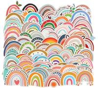 TIANYI-100 Pièces Stickers Boho Arc-En-Ciel,Autocollant Mignons Étanches,Stickers Scrapbooking pour Téléphone,Bouteille D'Eau,Stickers Ordinateur Portable Autocollant Kawaii
