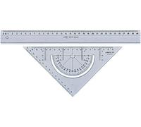 Tianyi-100414077 Ensemble De Géométrie Composé De Mesurer Règle Équerre Avec Angle Couteau Acrylique Pour Dessiner Et 1 Set, 30 Cm, 18 Cm, Transparent