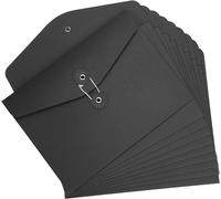 Tianyi-10pcs Pochette Document En Papier Kraft A4 A5 Sac Enveloppe De Fichiers Avec Ligne Boucle Porte-Documents Portable Chemises Stockage Rangement Dossier Classeur Scolaire Bureau File Folder