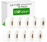 TIANYI-11352 Lot de 10 étiquettes 25 x 54 mm compatibles avec DYMO S0722520 Dymo LabelWriter 310, LabelWriter 320, LabelWriter 330 Series, LabelWriter 400, LabelWriter 400 Turbo, LabelWriter 450