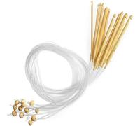 TIANYI-12 PCS Aiguilles Crochet en Bambou Set,Crochets Tricot Afghan Tunisien Long,Aiguilles Tricoter Circulaires avec Câble en Plastique,pour Débutants et professionnels