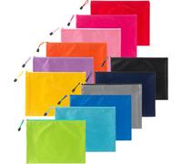 Tianyi--12 Pcs De A5 (24 * 18cm) Pochette Chemise Document Zippée En Oxford Tissu,12 Couleurs Chemises Pochettes,Ranger Document Dossier,Fournitures,Voyage,Jeux De Table,Gadgets,Les Jouets,Les Reçus