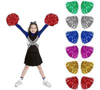 Tianyi-12 Pièces Cheerleading Pompons, Pompons Cheerleader, Pom-Pom Girls Multicolores Pompons De Pom-Pom De Couleur Avec Poignée Pour Matchs De Sport, Performance Sur Scène, Fête De Vacances