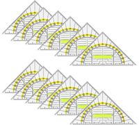 Tianyi-12pcs Géométrie Plastique Règle Equerre Rapporteur 2 En 1 Kit Geometrie Triangle Plastique À Dessiner Avec Poignée Requerre 16cm Plate Transparente Pour L'école Et Le Bureau