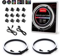 TIANYI-12V 4 Pin Neon Digital RGB LED Strip Set Combo, 39 LED-Lights, Digital RGB, Compatible avec Asus Aura, Asrock RGB Led, Gigabyte RGB Fusion, MSI Mystic Light etc (12V NEON Strip)