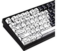 TIANYI-136 Touches Schwarz und Weiß Japanisches Manga Thema Tastenkappen, Retro PBT Keycap, Dye Sublimation Cherry Profil Gaming Tastenkappen für ANSI Layout Cherry MX Switches Mechanische Tastatur