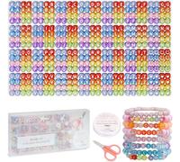 Tianyi-1450pcs Perles Lettres Perles Pour Bracelet 4x7mm, De A À Z Transparent Coloré En Rondes Acrylique Perles, Perles D'amour, Perles Numéro,Perles Pour Bijoux,Kit Bracelet Diy Cadeau