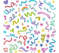 Tianyi-15 Feuilles Scrapbook Autocollants Laser Ruban Autocollants Confettis Autocollant Brillant Décoration Autocollant Bling Photo Conor Autocollant Pour Journal Journal Album Carte Faire Diy Arts(