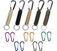 Tianyi-15 Pièces Porte Clef En Paracorde Avec Mousqueton,Corde Porte Clé Corde Mousqueton Tressée Mousqueton Porte Cle Couleur Multifonctionnel Pour Le Cyclisme Alpinisme Camping Randonnées Pédestres
