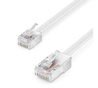 TIANYI-15m Câble Téléphonique RJ11 vers RJ45 Câble Modulaire Câble Plat Prise RJ11 vers Prise Réseau RJ45 Prise Téléphonique Modem Routeur Fax ISDN DSL VDSL Internet Blanc