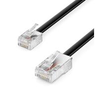 TIANYI-15m Câble Téléphonique RJ11 vers RJ45 Câble Modulaire Câble Plat Prise RJ11 vers Prise Réseau RJ45 Prise Téléphonique Modem Routeur Fax ISDN DSL VDSL Internet Noir