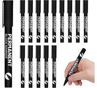 Tianyi-15pièces-1mm Marqueurs Permanents, Encre Indélébile Sur Tous Supports-Très Couvrante Et Résistante, Marqueur Feutre Indelebile Noir, Marker Permanent Pointe Fine
