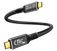 TIANYI-16K Câble Thunderbolt 4 0,5m - USB4 40Gbps Charge 240W Ultra-Rapide HDR 16K@30Hz,8K 60Hz/4K 144Hz Dual Display Câble USB C pour MacBook,Dell XPS, Surface,Galaxy 25,iPhone 16,Android Auto