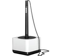 Tianyi-17651-32, Stylo Sur Socle I-Line, Accessoire Élégant Aux Belles Formes, Quaité Premium, Avec Chaîne Extra-Longue, Blanc Noir