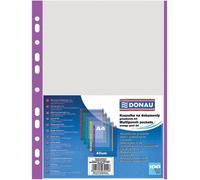 Tianyi-1774100pl-23 Lot De 100 Pochettes Perforées Grainées Violettes Avec Bord Supérieur Ouvert En Haut Pour Documents, Papiers, Fichiers, Dossiers/Pp Din A4, Transparents, 40 Microns/?m