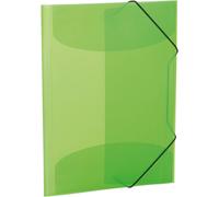 Tianyi-19508 Lot De 3 Porte-Documents A4 En Plastique Pour Enfants Avec Rabats Intérieurs Et Élastique Vert Clair Translucide