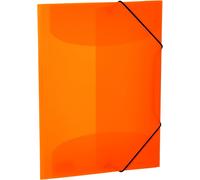 Tianyi-19656 Porte-Documents A4 Orange Fluo Translucide En Plastique Robuste, Lavable Et Résistant, Avec Rabats Intérieurs Et Bande Élastique, Pour Enfants, Garçons Et Filles