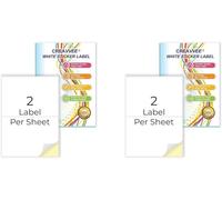 Tianyi-2 Étiquettes Par Feuille 25 Feuilles A4 Imprimables Papier Autocollant Blanc Pour Imprimantes Laser/Jet D'encre Fabriqué En Europe - Taille Des Stickers (A5) 210x148mm (Lot De 2)