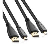 TIANYI-2 Pack Cable Micro HDMI to HDMI 1.5m, 4K Resolution, Supports High Speed, 60Hz 1080P, Compatible avec Raspberry Pi 5/4B, GoPro Hero 7 Black Hero 4 5 6, Sony A6000/6300 Camera, Yoga 3 Pro