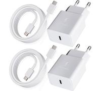 Tianyi-2 Pack Chargeur Usb C Avec 2 M Câble Usb-C Pour Samsung Galaxy A54 A53 A52 A51 A34 A33 A20e A14 A13 M54 M53 M34 M14 M13 5g S8 S9 S10 S20 S21 Fe Plus Téléphone, 15w Chargeur Type C Charge Rapid