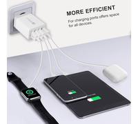 Tianyi-2 Pack Chargeurs Usb, Adaptateur De Charge Usb 4-Ports Avec Chargeur Rapide Intelligent Qc 3.0 33w Multi-Alimentation Pour Iphone 15/14/13/12/11/Samsung Galaxy S23/22/S21/S20/Xiaomi/Huawei Etc