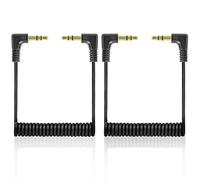 TIANYI-2 PCS Câbles Audio 3,5mm, Cable Jack Jack, Double Jack, Mini Câble Spiralé de 50cm, Prise Jack TRS Mâle à Mâle, Câble Auxiliaire Stéréo Spiralé