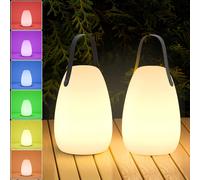 Tianyi-2 Pcs Lampe Extérieur Led Lampe De Table Sans Fil Portable Lampe De Table Rechargeable À Intensité Variable Avec Multicolore Lampe De Jardin Pour L'extérieur Bbq Jardin Bar Terrasse