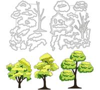 Tianyi-2 Pcs Matrices De Découpe De Silhouette D'arbre, Pochoirs De Fond D'arbres En Couches, Pochoirs De Gaufrage Décoratifs D'ombre D'arbre De Forêt Pour Scrapbooking, Album Photo, Cartes De V?ux