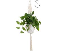 TIANYI-2 Pièce Suspension Corde Plante Macramé,Macrame Pot Suspendu Panier Suspendu En Corde,Macramé Support Pots Pour Fleur,Pots Fleurs Suspendus En Coton,Suspension Plante,Cache Pot Suspendu,Beige,
