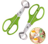 Tianyi-2 Pièces Caille Ciseaux, Ciseaux À ?ufs En Acier Inoxydable, Coupe-Coquille D'oeuf Caille, Oeuf Shell Cutter, Acier Inoxydable Ouvre-Coquille D'oeuf Pour Maison, Cuisine, Restaurant (Vert)