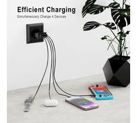 Tianyi-2 Pièces Chargeur Rapide, 33w Chargeur Secteur Mural 4-Ports Usb Chargeur Mural Adaptateur Universel Prise Usb Multiple Pour Iphone 15 14 13 12 11 Pro X 8 7, Samsung S23 S22 S21 S20 Fe S10 A54