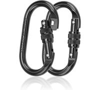 Tianyi-2 Pièces Mousqueton Tactique, Mousqueton Escalade Acier Allié 25 Kn, Surface Chromée, Porte Clef Mousqueton Facile À Porter, Convient Pour Faire Randonnée, L'escalade