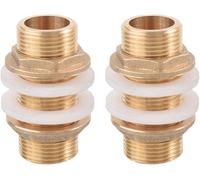 Tianyi-2 Pièces Raccord En Laiton Pour Réservoir D'eau, Laiton Pour Robinet Seau De Pluie, Traversée De Cuve Laiton Pour L'eau Tape Des Barils De Pluie Des Réservoirs D'eau