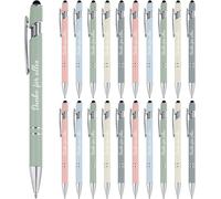 Tianyi-20 Stylo À Bille Danke Für Alles Stylo Rétractable Avec Gravure Citations En Métal Cadeau D'adieu Avec Stylet Pour Enseignants Employés Collègues Bureau(Couleurs De Macaron)
