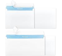 Tianyi-200 Enveloppes Commerciales 100x Dl 110x220 Mm + 100x C6 114x162mm 90g Enveloppes Blanches Adhésives Avec Impression Intérieure Bleue Enveloppe Blanche Pour Bureau Lettres Factures Documents